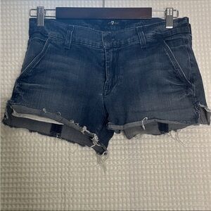7 For All Mankind Dark Blue Jean Shorts